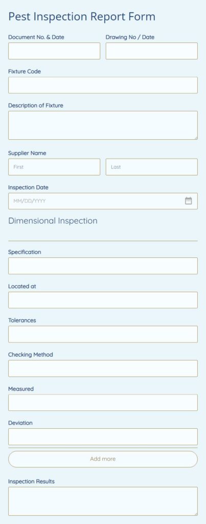 Pest Inspection Report Form