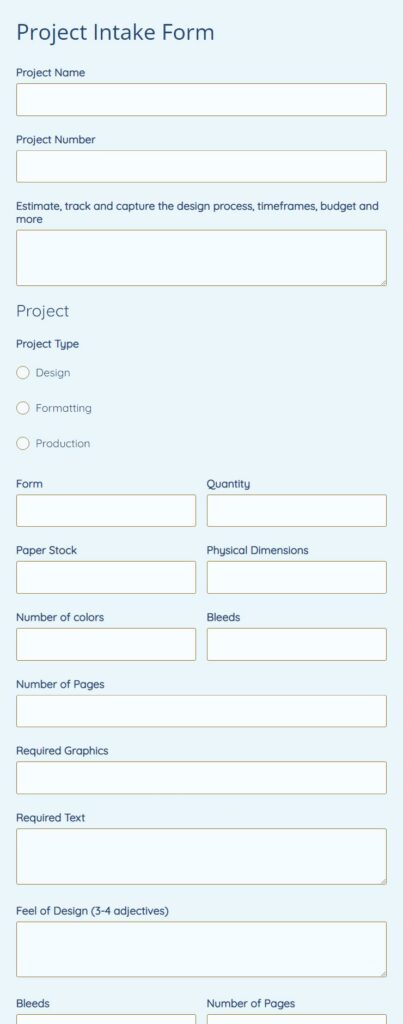 Project Intake Form