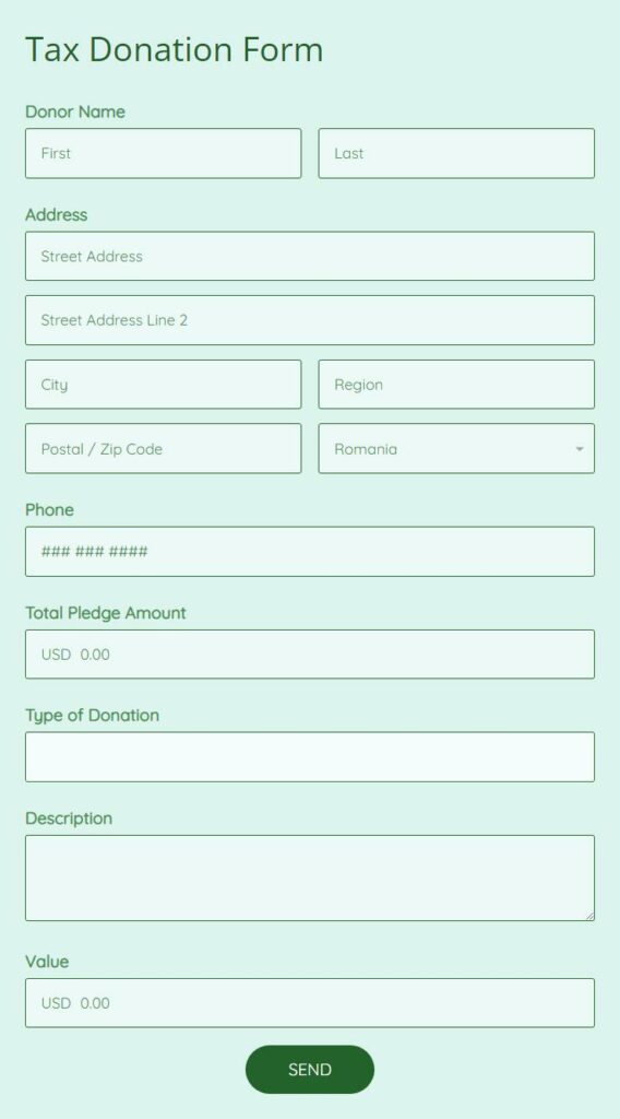 Tax Donation Form