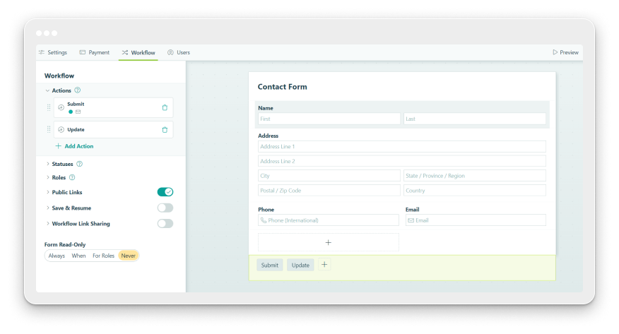Cognito Forms Workflow Settings