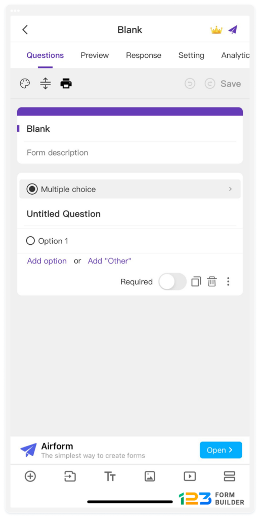image showing how to edit a google form on a mobile device