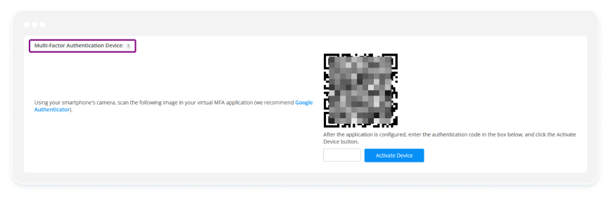 image showing multi-factor authentication for logging in a 123FormBuilder account