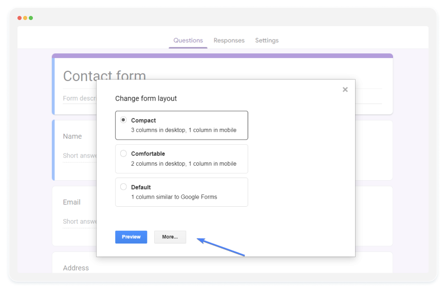 image showing how to add multiple columns in google forms with Formfacade add-on