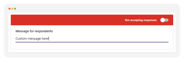 image showing the message for respondents box in google forms