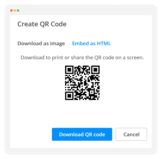 image showing how to create a QR code in 123formbuilder