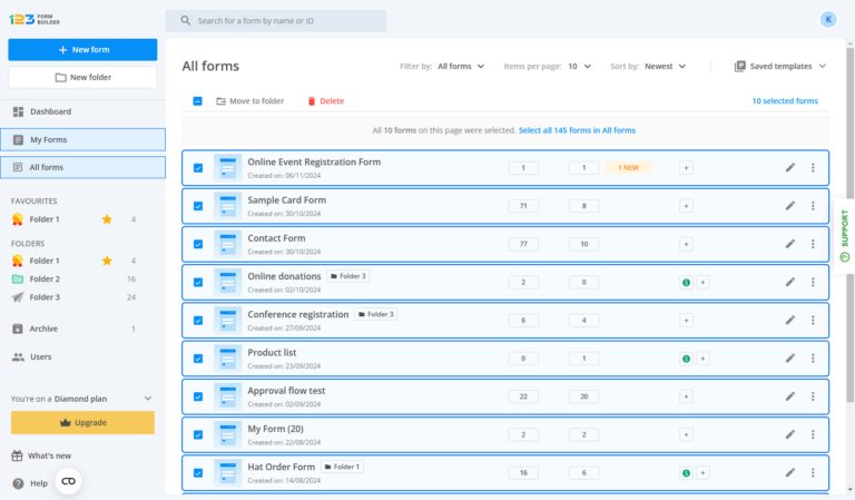 Get Around the My Forms section | 123FormBuilder Help