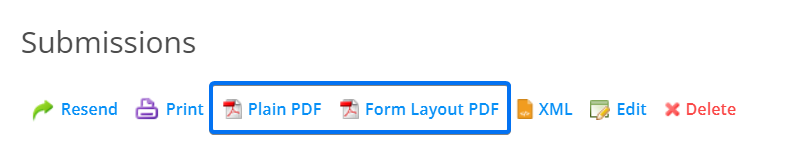 Submissions PDF options