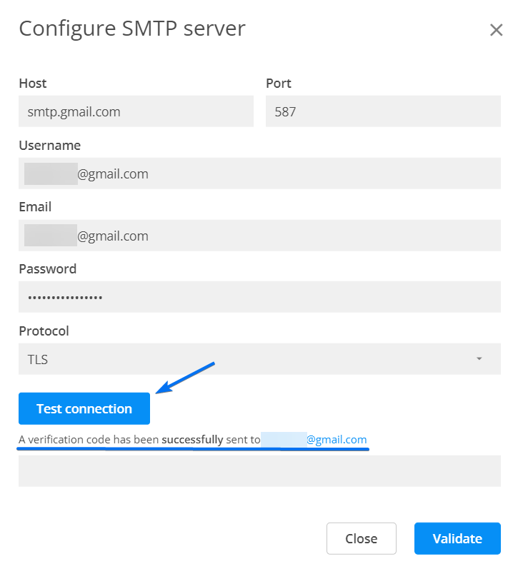 Configure SMTP server