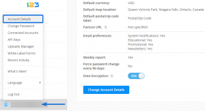 How to change your 123FormBuilder account information