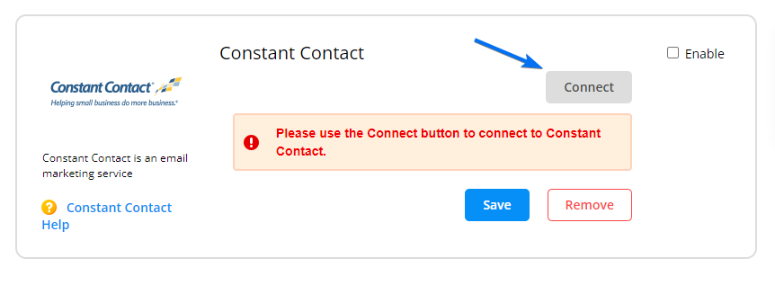 Constant Contact connect