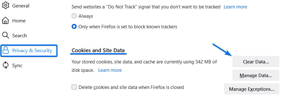 Firefox privacy