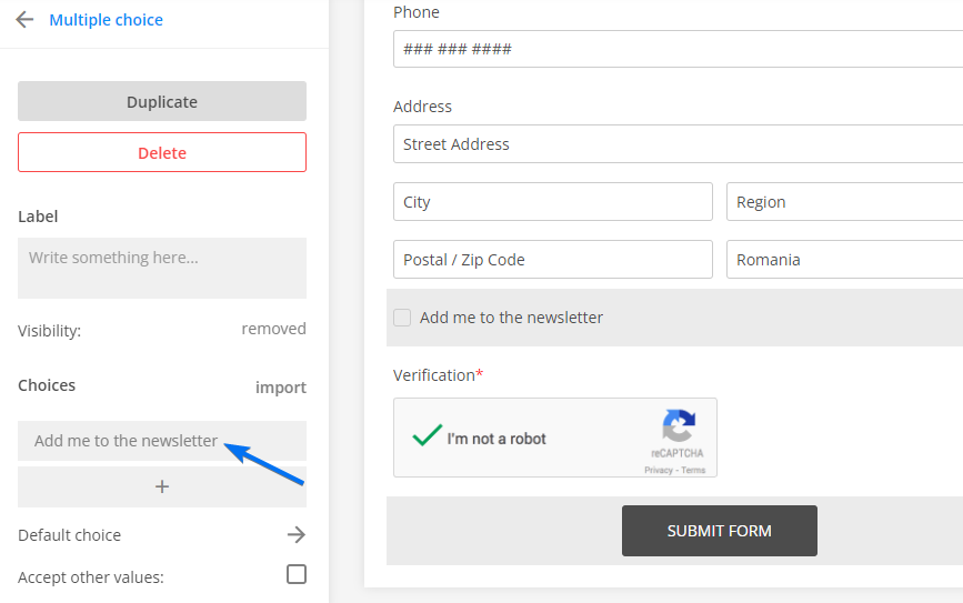 Opt-in checkbox
