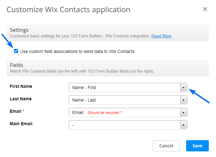 Wix contacts
