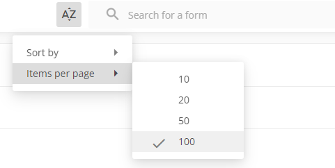 Number of forms listed