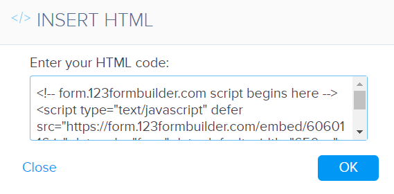 Insert HTML