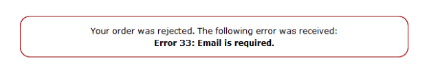 Email is required error