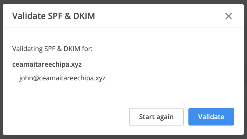 After DNS is updated, get back to Enable DKIM to validate the setup