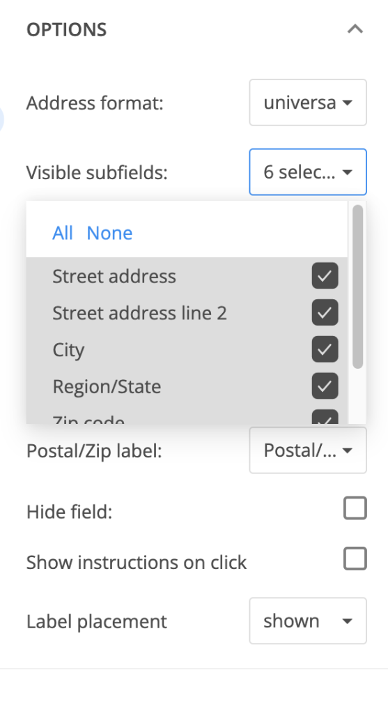 Visible subfields