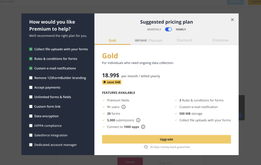Gold paywall