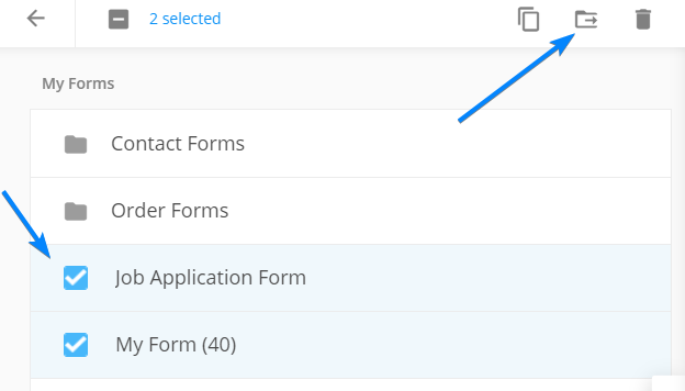 Move forms to a folder