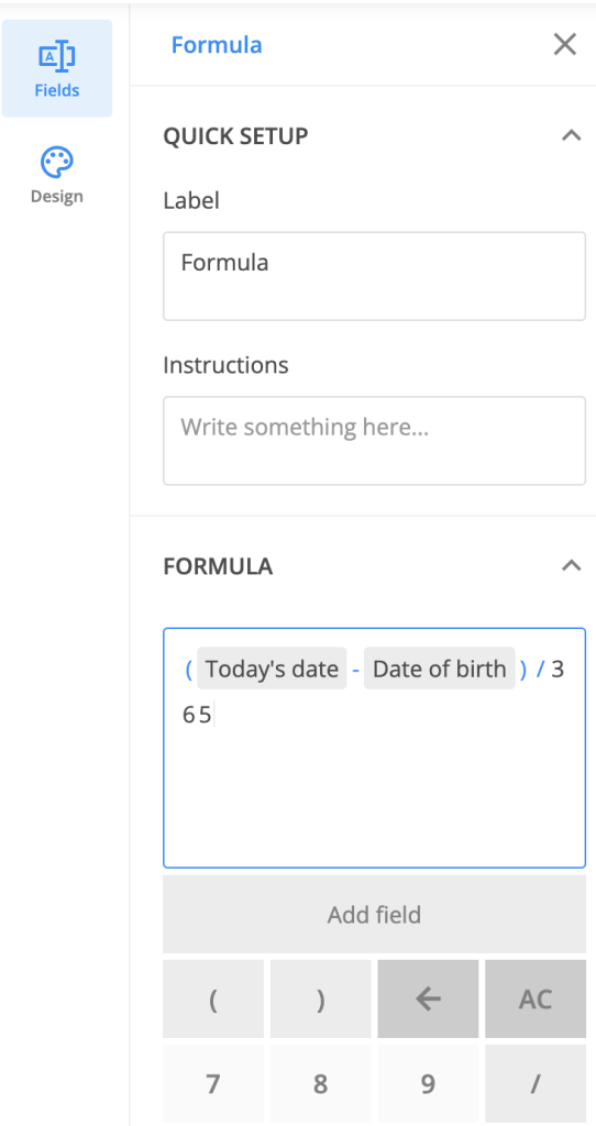 Date formula