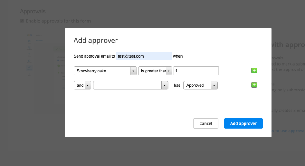 Approval flow product field