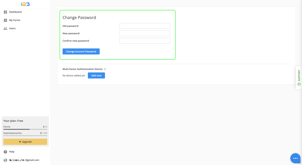 Change password flow for accounts that already have a password