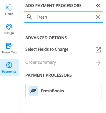 Freshbooks payment processor