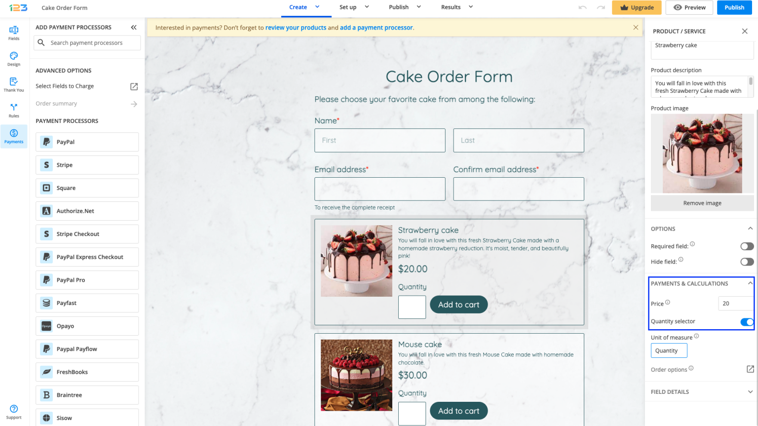 Payment Processors | 123FormBuilder Knowledge Base
