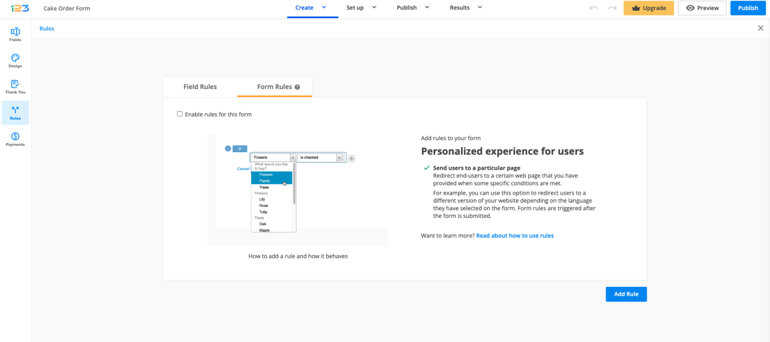 How to use form rules on your form? | 123FormBuilder Help