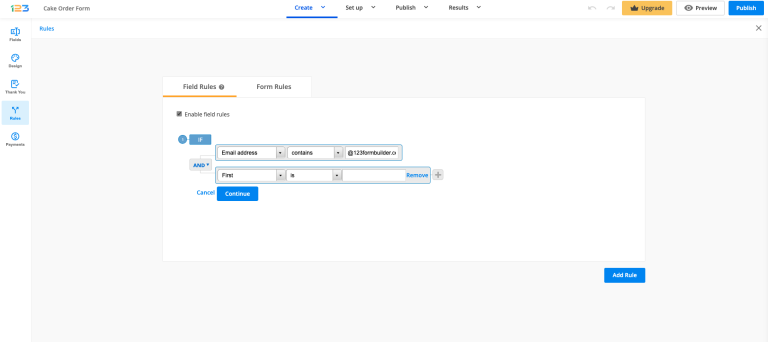Set up field rules with 123FormBuilder - 123FormBuilder Docs