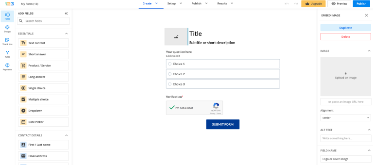 Changing the Form Logo on 123FormBuilder | Help Center