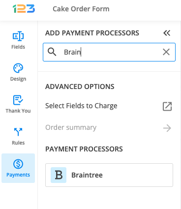 Braintree payment processor