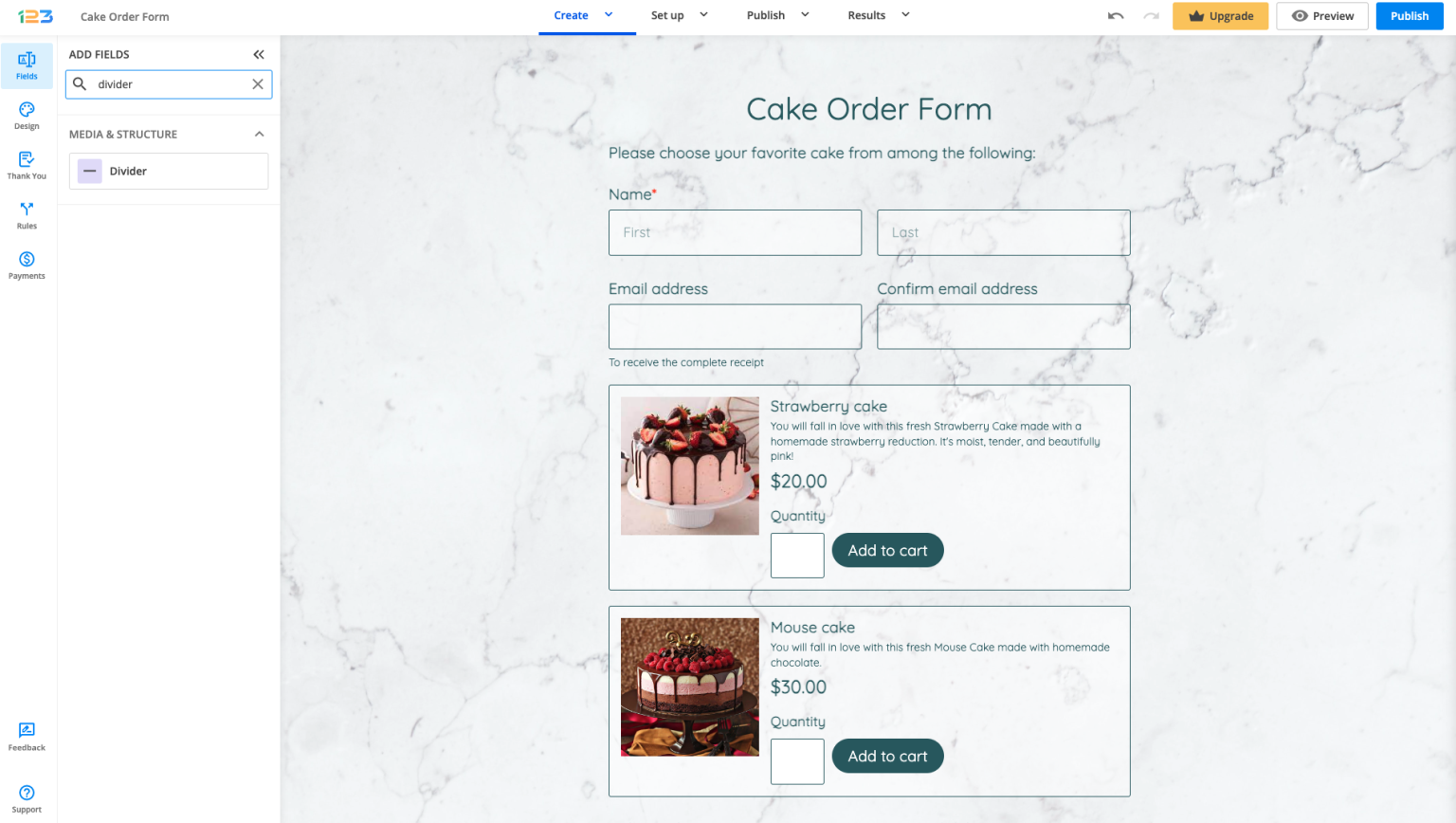 Add a divider on your form | 123FormBuilder Docs